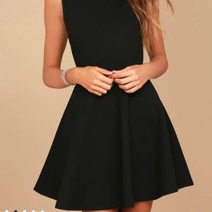 Black Lace Backless Dress